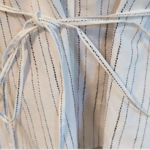 J.Crew Button-up tie-waist top in stripe - Picture 8 of 10